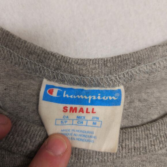 Champion Casual Graphic Short Sleeve Crew Neck T Shirt Mens Size Small S Gray - Picture 3 of 9